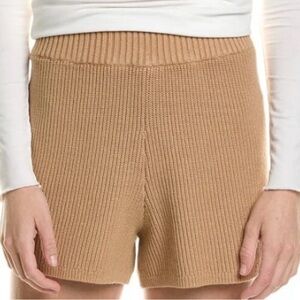 High Waist Tan Knit Shorts for Women